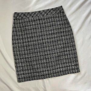 CAbi Black and White A-Line Skirt